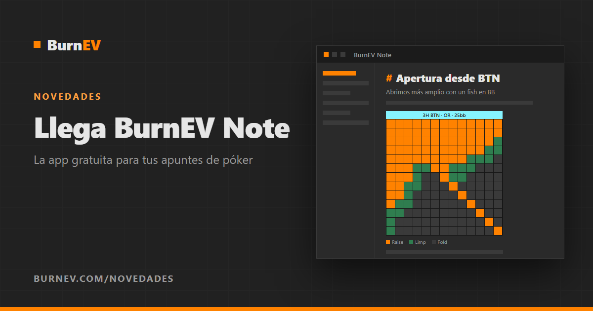 Llega BurnEV Note: la app gratuita para tus apuntes de póker